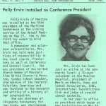 Conference Staff Bulletin announcing installation of Polly Ervin as Conference President, June 1980