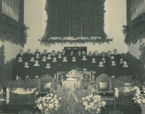 Wesley Memorial (Moncton) Choir during the Christmas season, 1947