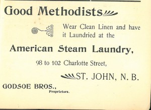 Ad for steam laundry, 1896