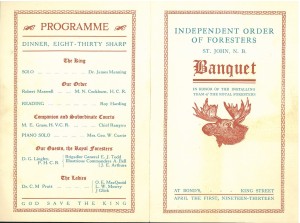 Independent Order of Foresters banquet, 1913