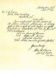 PP-24-11 Stellarton letter re church union vote, February 1925