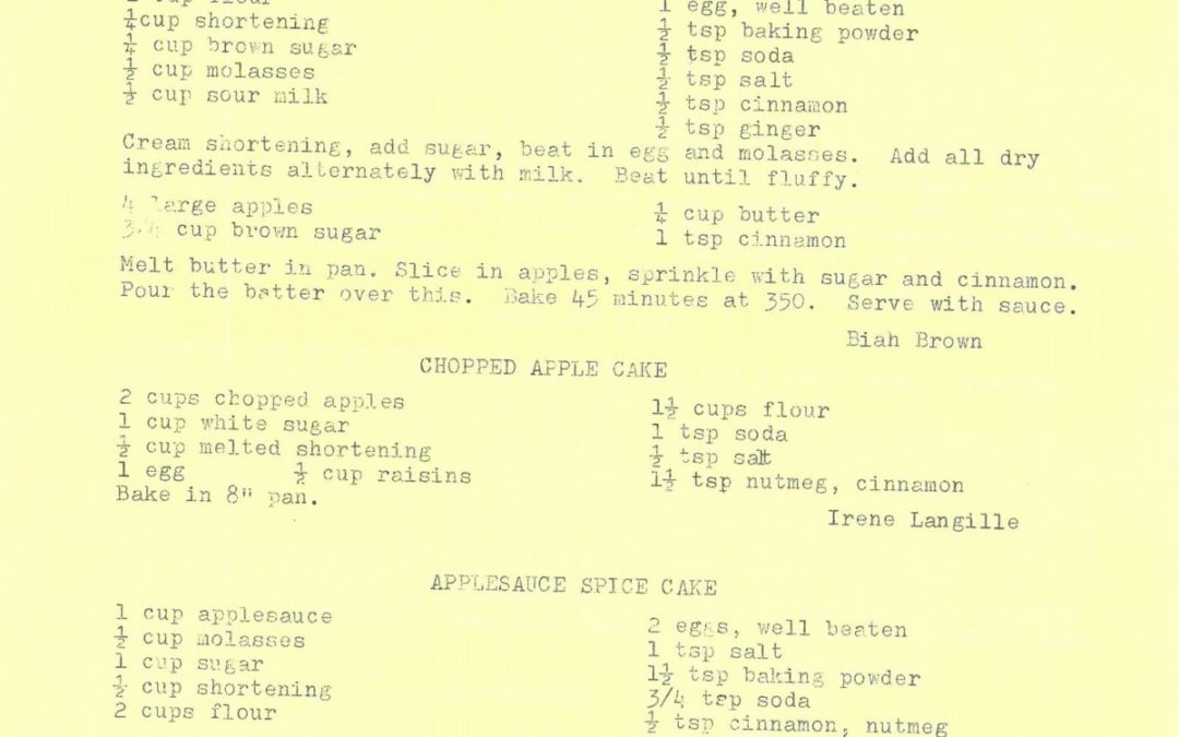 Archives Recipe of the Month-The Apple Edition